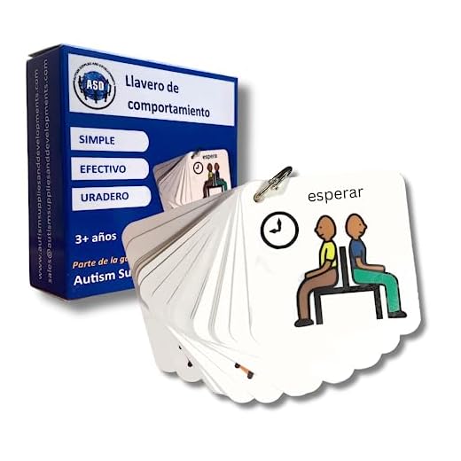 Llavero Conducta – 22 x Pictogramas Autismo Aumentan Independencia – Juguetes Autismo – ABA Casa y Escuela – Regalos Niños –CAA Panel Rutinas –Español