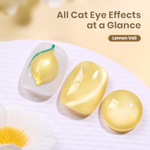 Image of Beetles Lemon Veil Yellow Cat Eye Gel Nail Polish - 15ML Full Size Glitte Golden Yellow Cat Eye Spring Gel Polish Magnetic Shimmer Effect Soak Off UV Nail Art Design Salon DIY Manicure Gifts for Women | Glitter Cat Eye Gel Polish Magnetic Shimmer Effect Soak Off UV Nail Art Design Salon DIY Manicure Gift for Women