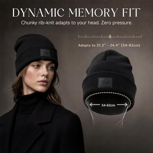 Image of Beanie for Men Women Warm Winter Hat Windproof Thick Knitted Cuffed Unisex Skull Cap