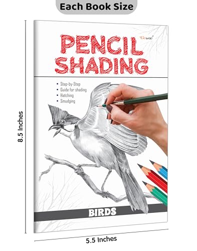 Image of Pencil Shading - Birds, Wild Animals, Nature & Still Life and Portraits : Children's art book, Pencil Shading book for Children, Educational book for kids | Pack of 4 Pencil Shading Activity books