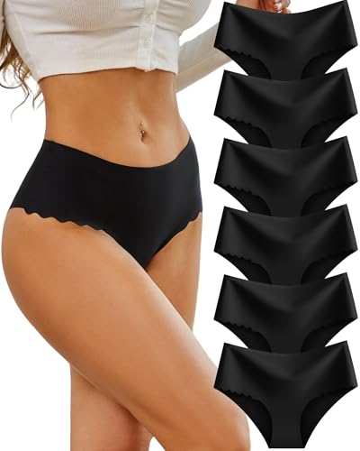 Sth Big Unterhosen Damen Nahtlose Hohe Taille Seamless Slips Damen High Waist Unterwäsche Frauen Bequem Hipsters Pantys Ohne Abzeichnen Taillenslip Nahtlos Underwear Women Slips Mehrpack 6