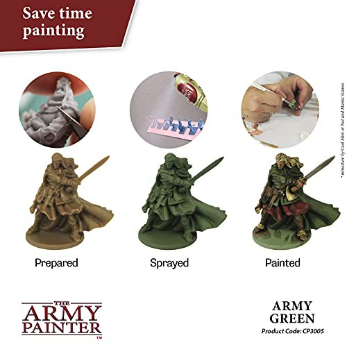 The Army Painter Color Primer Spray Paint, Army Green, 400Ml, 13.5Oz - Acrylic Spray Undercoat For Miniature Painting - Spray Primer For Plastic Miniatures #TOP1