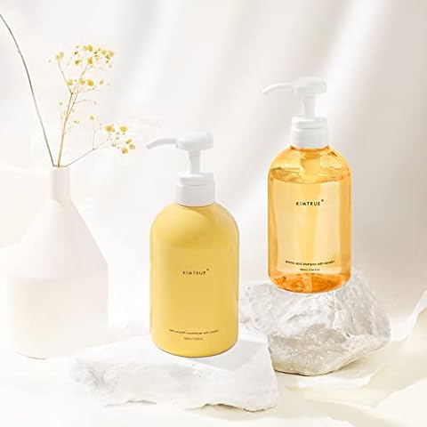Kimtrue Amino Acid Shampoo with Keratin and Silky Smooth Conditioner with Lanolin for Dry Damaged Hair Moisturizing repair, Paraben-Free (33.82 Fl Oz (Pack of 1), Shampoo and Conditioner yellow) Cover