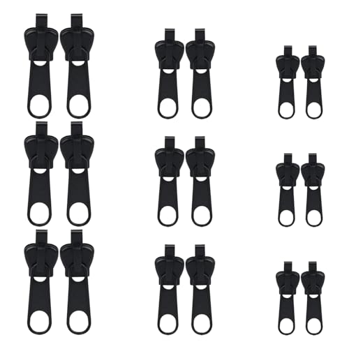 18pcs Curseur Fermeture Eclair Clipsable Clipsable 3 Tailles Curseur de fermeture éclair Têtes De à Glissière Détachables pour Bagages Jouets Tentes...