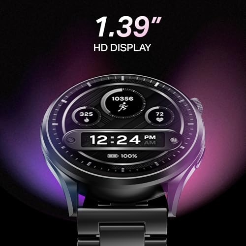 Image of boAt Lunar Discovery Pro, 1.39 inch Display, Premium Metal Build, Round Dial, Emergency SOS, Functional Crown, Multiple Sports Modes, HR,SpO2 & Sleep Tracking, Smart Watch for Men & Women (Steel Black)