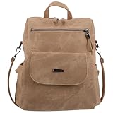 Veemoon Mochila para Mujer Tipo Bolso Bandolera Caqui, Bolso de Hombro Resistente al Agua, Mochila Casual para Negocios y Viajes Compartimentos Organizadores Ergonómicos