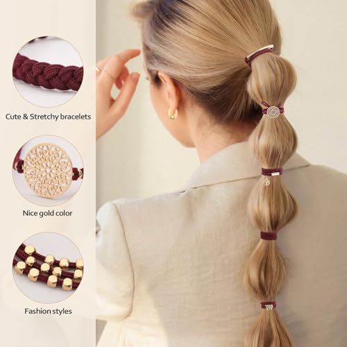 20 Boho-Haargummis – 5 Farben, Sanft, Kein Haarbruch, Auch Als Armband