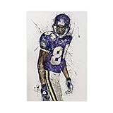 BAWEE Sports Poster Randy Moss Canvas Poster Wall Art Decor Print Picture Paintings for Living Room Bedroom Decoration Unframe: 12x18inch(30x45cm)