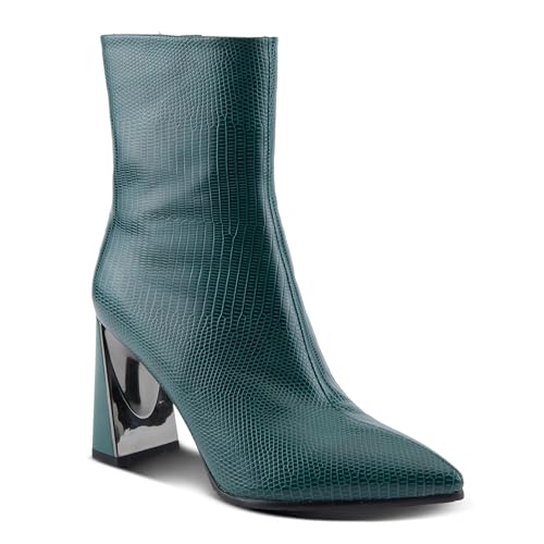 Azura Women's ATTENTION Stylish Suede Booties with Comfortable Block Heel and Zipper Closure2