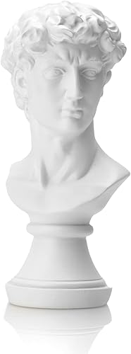 Miniatura 7 de Estatua de David blanco, estatua griega de busto de David de 8 pulgadas8.0 in, escultura de busto de mitología griega de resina, regalos