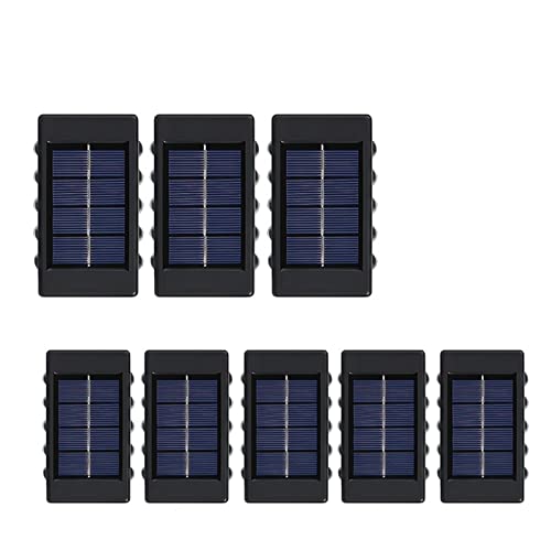 Lámpara de pared solar 10 LED exterior impermeable pack de 8 luz blanca para jardín