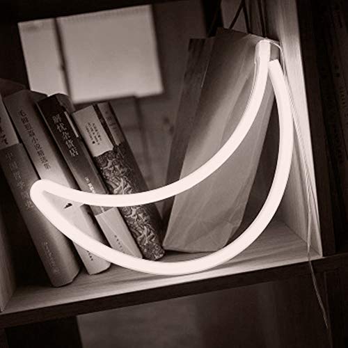 ネオンライトLEDネオンナイトライト、星のサインライト壁の装飾的なナイトライト子供用寝室のバッテリーとUSB電源の家の装飾 (白)