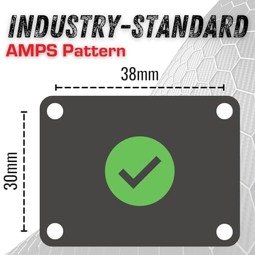 Bulletpoint Suporte de base AMPS de metal de 4 furos com esfera de montagem de 20 mm (0,787 polegada