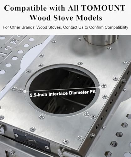 Image of TOMOUNT Pellet Bin with Burner for Tent Stove 304 Stainless Steel for Wood Stove