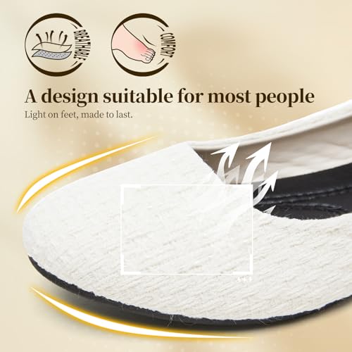 Image of Women's Ballet Flats Shoes Dress Slip on Shoes | PU Leather Teacher Business Casual Loafers Non Slip Low Heel Dressy
