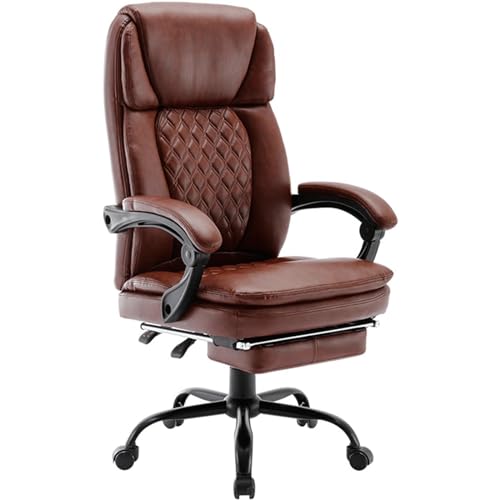 Silla de Oficina para Juegos de Cuero Moderna con ángulo de reclinación Ajustable y reposapiés retráctil Elegante y versátil para Uso en el hogar o la Oficina