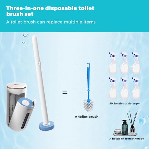 Image of LEASYLIFEDisposable toilet brush replacement heads, 40 pieces in a group, used in conjunction with disposable toilet brushes (40 Lavender)