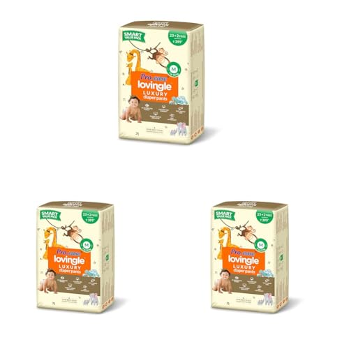 Image of Luxury Baby Diaper|Pant Style Diaper for Baby|Diaper M size|2X Absorption*IAdvanced Leakage Protection|Wetness Indicator|Easy Throw Tape|7-12 kg|25(23+2Free) Pieces (Pack of 3)
