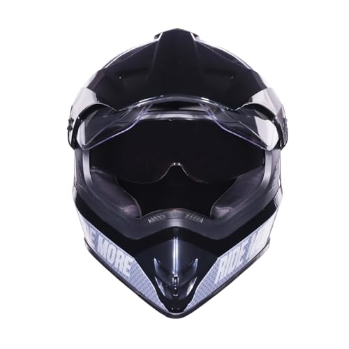 Image of Royal Enfield Throttle DS Kinetic | Certification: ISI and DOT | Shock Absorption: High Density EPS liner | High Impact ABS Outer Shell | Micrometric Lock | BLACK L