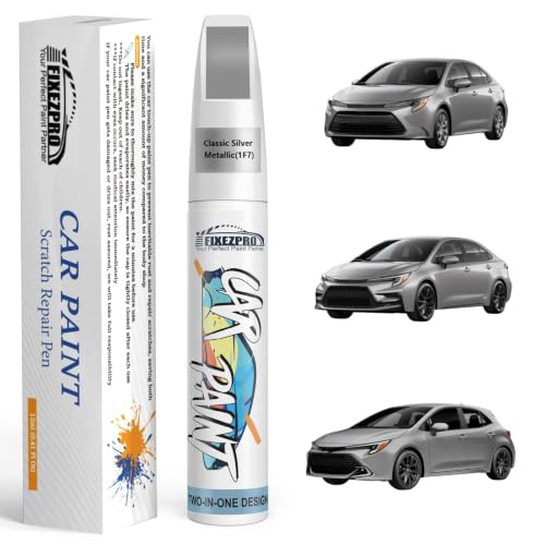 Image of 1F7 Classic Silver Metallic Car Touch Up Paint for Toyota, Color Match Auto Paint Repair Pen,Professional Car Scratch Repair Remover Pen Quick Drying, Easy to Use and Fix
