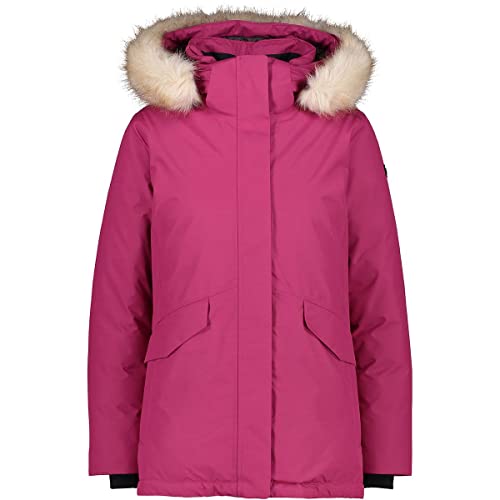 CMP Damen Pongee Dobby Long Parka, Sangria, 52