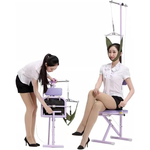 Hlixzoy Purple Foldable Cervical Traction Device Chair