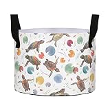 Naanle Sacs de culture ronds en feutre avec poignées pour plantes et légumes - 11 l - Aquarelle - Arc-en-ciel