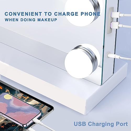 Makeup Vanity Mirror with Lights - 23 x 18 - for Hollywood Glam Enthusiasts.