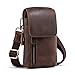 hengwin Leder Handy Gürteltasche Herren, Handy Holster mit Gürtelclip & Schultergurt, Große Smartphone Tasche für iPhone 17 Pro Max Samsung Galaxy S25 Ultra, Crossbody Brusttasche Outdoor Dunkelbraun