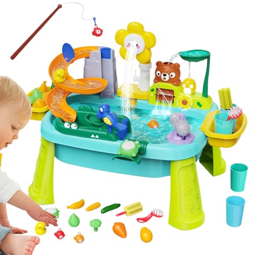 Wasseraktivitätstisch | Spiele im Freien mit elektrischer Pumpe - Symbolisches Spiel sensorisches Angeln Kinder 3-8 Jahre Haus Schule Reise Garten