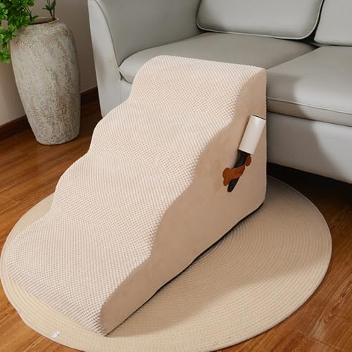 猫 ステップ 猫用 階段 犬用階段 ドッグステップ キャットタワー 据え置き おしゃれ 59*40*40 巨大土台 コンパクト シニア猫 大型猫 子猫 安定感 低め 転倒防止デザイン 展望台 スリム 爪とぎ ベージュ