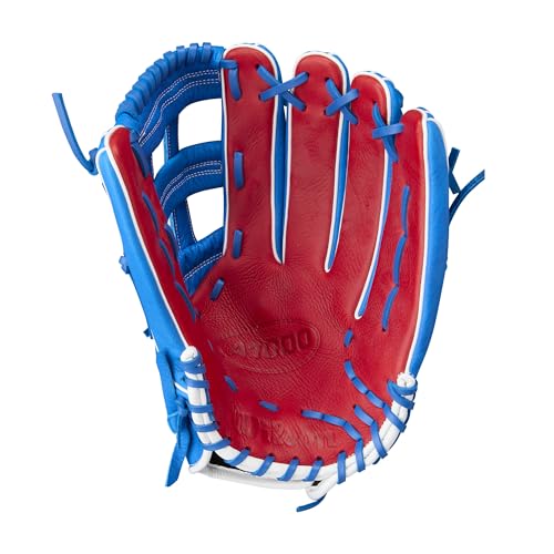 Wilson 2024 A1000 1922 12.75” Outfield Baseball Glove - Right Hand Throw, Royal/Red/White - Thumbnail 3