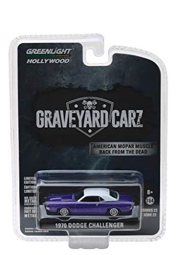 1970 Dodge Challenger Purple with White Top Graveyard Carz (2012) TV Series (Season 5,"Chally vs. Chally) Hollywood Series 22 1/64 Diecast Model Car by Greenlight 44820 F 1970 Dodge Challenger Purple with White Top Graveyard Carz (2012) TV Series (Season 5,"Chally vs. Chally) Hollywood Series 22 1/64 Diecast Model Car by Greenlight 44820 F