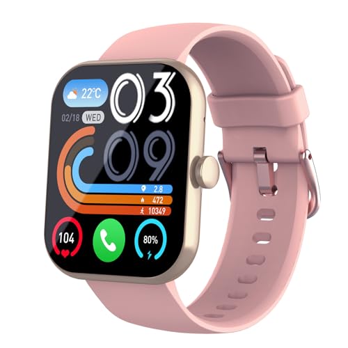Fempoin Smart Watch for Men Women 2025, 1.96" HD Watch with Make/Answer Call, IP68 Waterproof Smartwatch with 110+ Sports, Fitness Tracker, SpO2 Heart Rate Sleep Monito,Pink