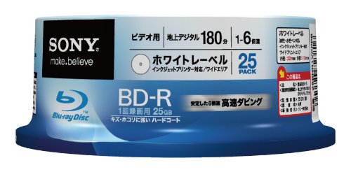 Amazon.co.jp: SONY ビデオ用BD-R 追記型 片面1層25GB 6倍速