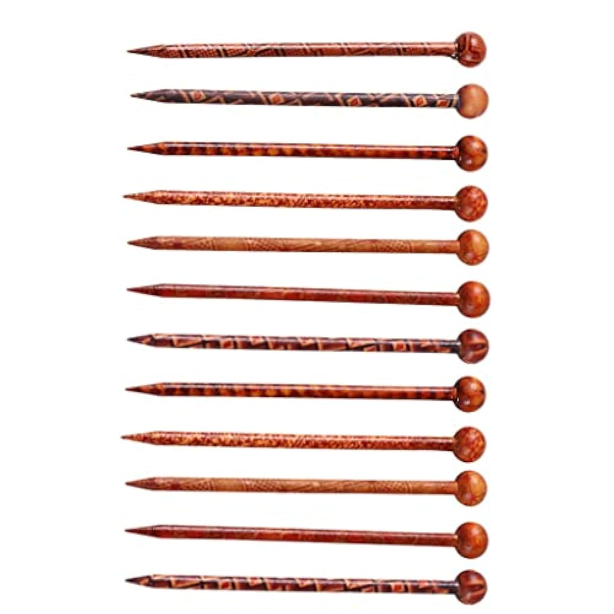 24pc Vintage Wooden Hair Stick Hairpin Set