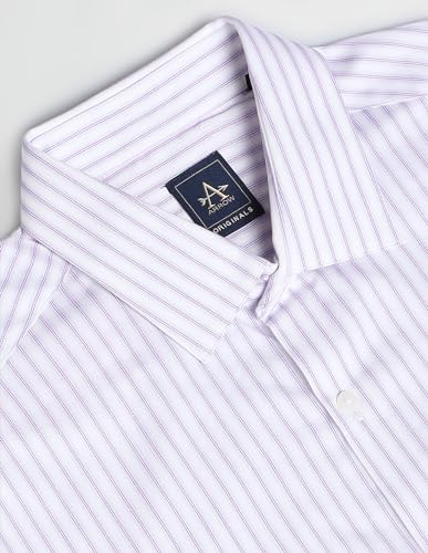 Image of Arrow Men Slim fit Cotton Striped Long Sleeves Cutaway Collar Shirt