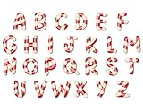 Personalised Christmas Labels for Gifts & Presents - Custom Name Initial Wrapping Paper Tags, Peel and Stick Xmas Labels for Kids Family Friends Wrap (Candy Cane Letters) - Image 3