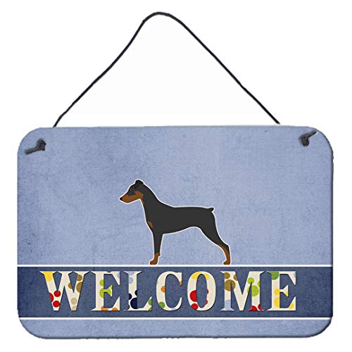 Caroline's Treasures BB5517DS812 German Pinscher Welcome Wall or Door Hanging Prints Aluminum Metal Sign Kitchen Wall Bar Bathroom Plaque Home Decor, 8x12, Multicolor