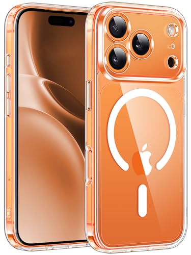 Natiiozie Funda para iPhone 17 Pro Max 6.9" Compatible con Magsafe Protección Lente Cámara, Anillo Magnético Integrado, Translúcida Mate Trasera para iPhone 17 Pro Max - Transparente