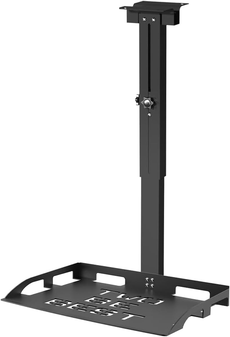 2-Be-Best Universal Projector Ceiling Mount with Tray,14.8-24.8IN / 37.5-63CM Height Adjustable Projector Shelf Tray Mount