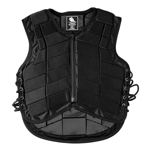 BOROCO Protector Corporal para Montar A Caballo,Chaleco De Seguridad para Entrenamiento De Equitación Protector Negro Acrílico,Chaleco De Equitación Cómodo para Niños, Niñas Y Niños(CL)