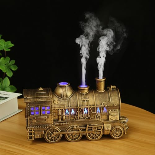 TOPINCN Aromatherapie-Diffusor im Zugdesign, 300 ml, Kühler Nebel, Doppelauslässe, Fernbedienung, für Schlafzimmer und Büro