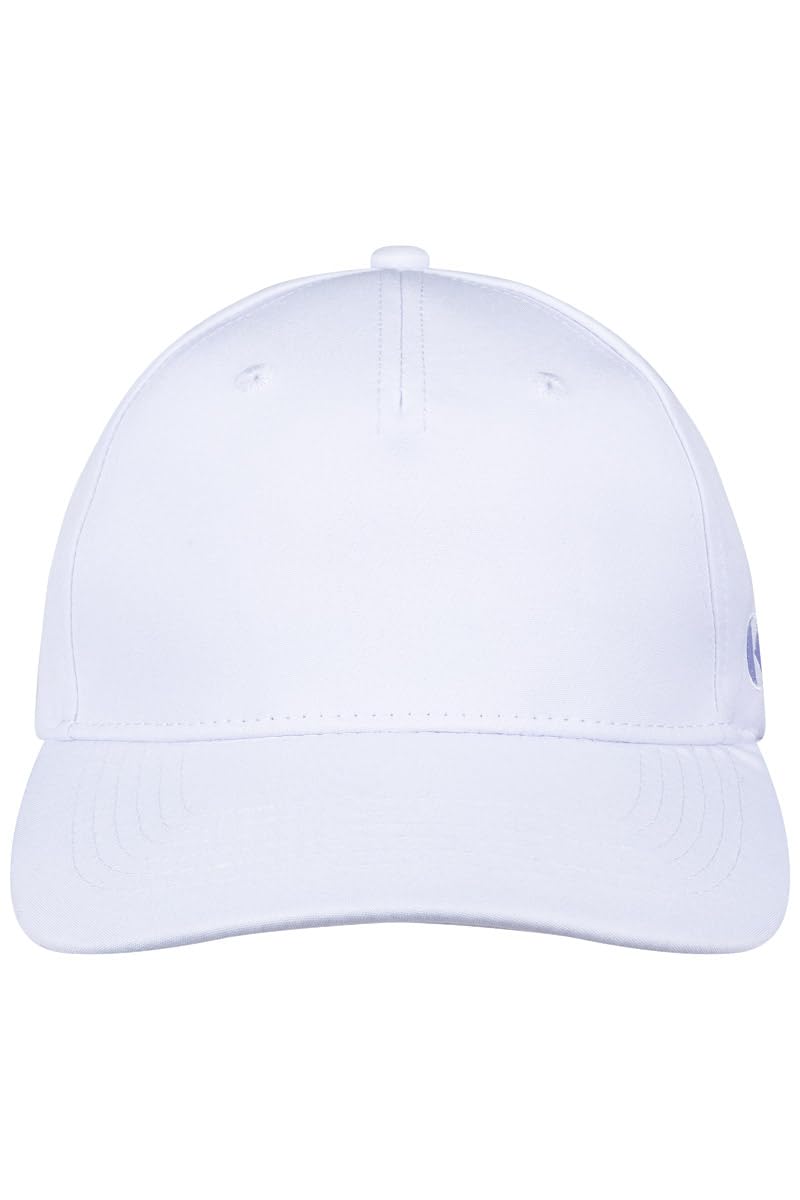 Karlowsky andMORE 5-Panel Stretch Cap Baseball Cap Women Men Unisex Elastic Band Air Holes Polyester/Cotton Mix White Size S/M, White