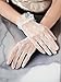 Amazleer Women's Short Lace Gloves, Mesh Tulle with Pearl Details, Formal Wedding Opera Party Wear (Standard, White, One Size)