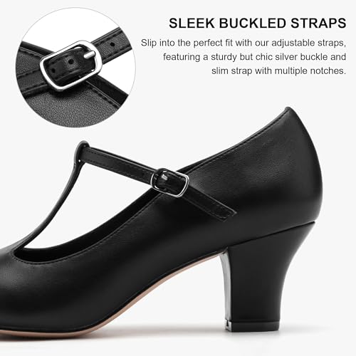 Stelle 2.5" Character Shoes for Women T-Strap Dance Heels for Ballroom Salsa Tango Wedding Flamenco Latin3