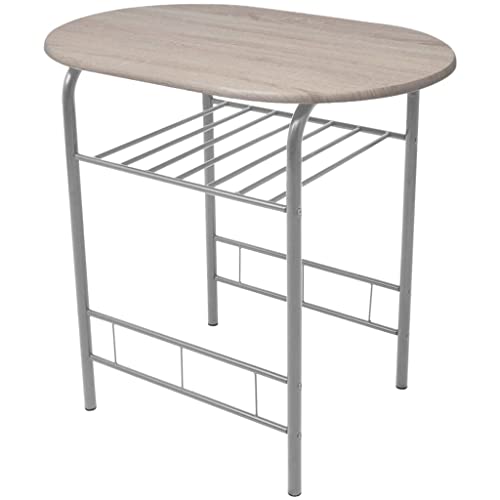 Mesa de bar con 2 taburetes de MDF y hierro 80x53x74 cm para cocina 4