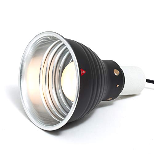 REPTIZOO 2 Packs 5.5 Inch Waved Pattern Aluminum Reptile Lamp Cap Lamp Fixture,Optical Reflection Cover for Reptile Glass Terrariums