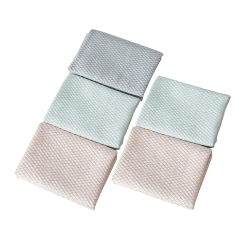 TOBBOMEY 5 Piezas Paños de Limpieza de Toallas Multiusos Absorbentes y Resistentes para Cocina Lavado de Vehículos y Hogar Colores Surtidos Color Aleatorio Color Aleatorio