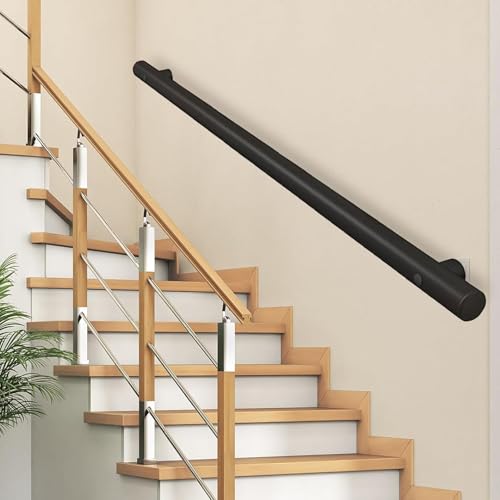 Main courante pour escalier intérieur extérieur avec tige de support de garde-corps mural